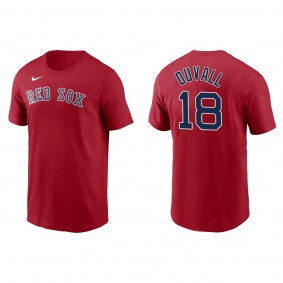 Men's Adam Duvall Boston Red Sox Red Name & Number T-Shirt