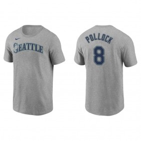 Men's AJ Pollock Seattle Mariners Gray Name & Number T-Shirt