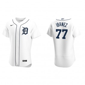 Men's Detroit Tigers Andy Ibanez White Authentic Home Jersey