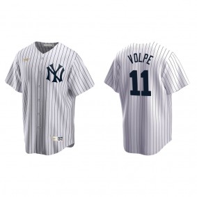 Men's Anthony Volpe New York Yankees White Cooperstown Collection Home Jersey