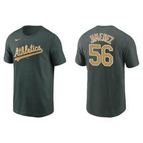 Men's Dany Jimenez Oakland Athletics Green Name & Number T-Shirt