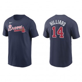 Men's Sam Hilliard Atlanta Braves Navy Name & Number T-Shirt