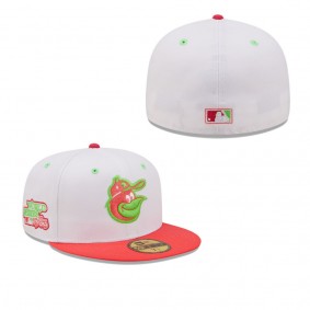 Men's Baltimore Orioles White Coral 1983 World Series Strawberry Lolli 59FIFTY Fitted Hat