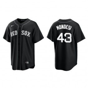 Men's Adalberto Mondesi Boston Red Sox Black White Replica Official Jersey