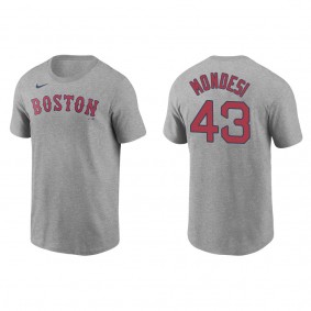 Men's Adalberto Mondesi Boston Red Sox Gray Name & Number T-Shirt