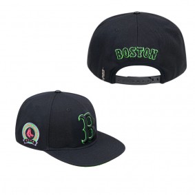 Men's Boston Red Sox Pro Standard Black Cooperstown Collection Neon Prism Snapback Hat