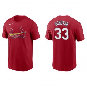 Men's Brendan Donovan St. Louis Cardinals Red Name & Number T-Shirt