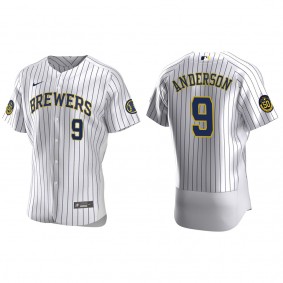 Men's Brian Anderson Milwaukee Brewers White Authentic Home Jersey