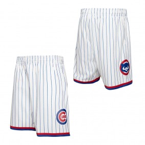 Men's Chicago Cubs Mitchell & Ness White Team ID Mesh Shorts