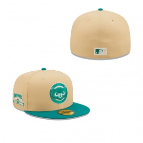 Men's Chicago Cubs Natural Teal Mango Forest 59FIFTY fitted hat