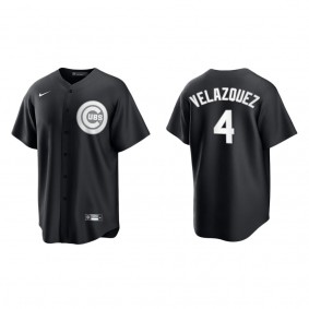 Men's Nelson Velazquez Chicago Cubs Black White Replica Official Jersey