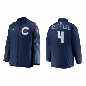 Men's Nelson Velazquez Chicago Cubs Navy City Connect Dugout Jacket