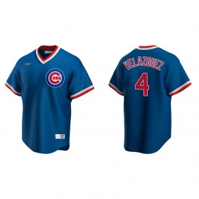 Men's Nelson Velazquez Chicago Cubs Royal Cooperstown Collection Road Jersey