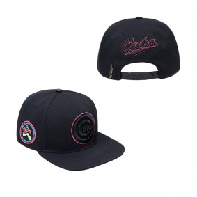 Men's Chicago Cubs Pro Standard Black Cooperstown Collection Neon Prism Snapback Hat