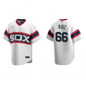 Men's Jose Ruiz Chicago White Sox White Cooperstown Collection Home Jersey