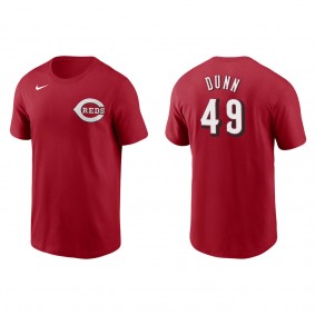 Men's Justin Dunn Cincinnati Reds Red Name & Number T-Shirt
