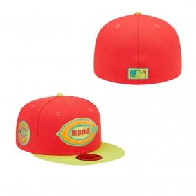 Men's Cincinnati Reds Red Neon Green 1938 MLB All-Star Game Lava Highlighter Combo 59FIFTY Fitted Hat