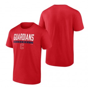 Men's Cleveland Guardians Red Win Stripe T-Shirt