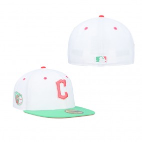 Men's Cleveland Guardians White Green Watermelon Lolli 59FIFTY Fitted Hat