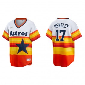 Men's David Hensley Houston Astros White Orange Cooperstown Collection Jersey