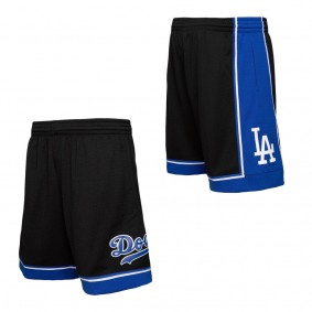 Men's Los Angeles Dodgers Mitchell & Ness Black Team ID Mesh Shorts
