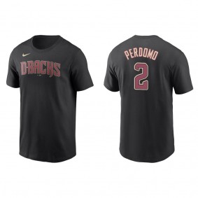 Men's Geraldo Perdomo Arizona Diamondbacks Black Name & Number T-Shirt