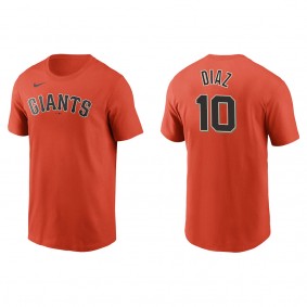 Men's Isan Diaz San Francisco Giants Orange Name & Number T-Shirt