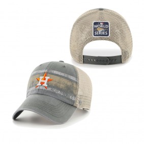 Men's Houston Astros Charcoal 2022 World Series Clean Up Trucker Adjustable Snapback Hat