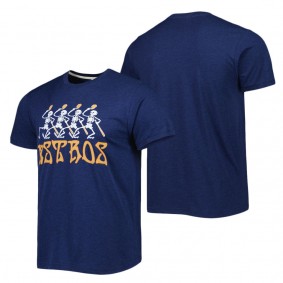 Men's Houston Astros Homage Navy Grateful Dead Tri-Blend T-Shirt