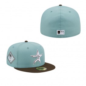 Men's Houston Astros Light Blue Brown 2017 World Series Beach Kiss 59FIFTY Fitted Hat