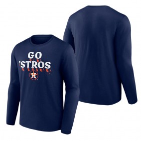 Men's Houston Astros Navy Go Stros Long Sleeve T-Shirt