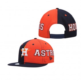 Men's Houston Astros Navy Orange Team Split 9FIFTY Snapback Hat