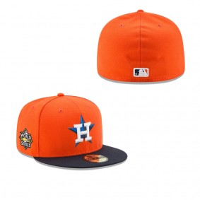 Men's Houston Astros Orange Navy 2022 World Series Side Patch 59FIFTY Fitted Hat