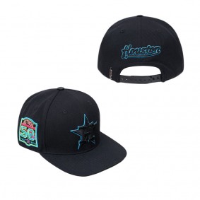 Men's Houston Astros Pro Standard Black Cooperstown Collection Neon Prism Snapback Hat