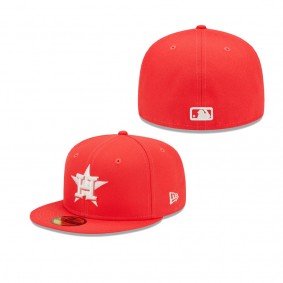 Men's Houston Astros Red Lava Highlighter Logo 59FIFTY Fitted Hat