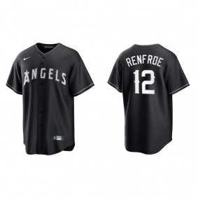 Men's Los Angeles Angels Hunter Renfroe Black White Replica Official Jersey