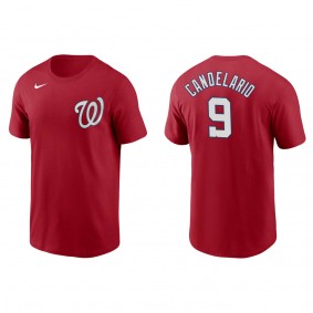 Men's Washington Nationals Jeimer Candelario Red Name & Number T-Shirt