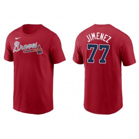 Men's Atlanta Braves Joe Jimenez Red Name & Number T-Shirt