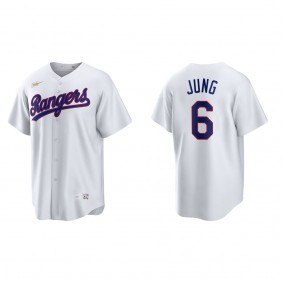 Men's Josh Jung Texas Rangers White Cooperstown Collection Home Jersey