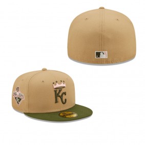 Men's Kansas City Royals Khaki Olive Pink Undervisor 59FIFTY Fitted Hat