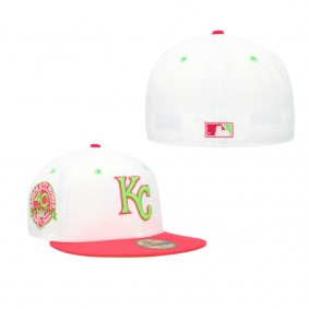 Men's Kansas City Royals White Coral 40th Anniversary Strawberry Lolli 59FIFTY Fitted Hat