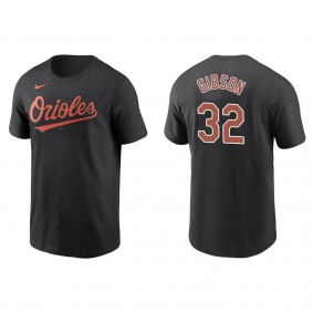 Men's Baltimore Orioles Kyle Gibson Black Name & Number T-Shirt