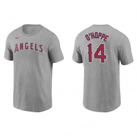 Men's Logan O'Hoppe Los Angeles Angels Gray Name & Number T-Shirt