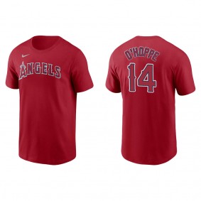 Men's Logan O'Hoppe Los Angeles Angels Red Name & Number T-Shirt