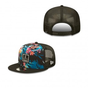 Men's Los Angeles Angels Black Tropic Trucker 9FIFTY Snapback Hat