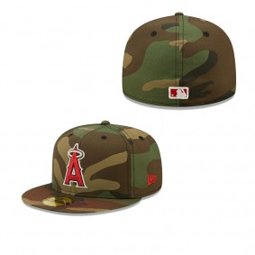 Men's Los Angeles Angels Camo Team Color Undervisor 59FIFTY Fitted Hat