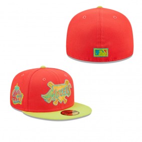 Men's Los Angeles Angels Red Neon Green Lava Highlighter Combo 59FIFTY Fitted Hat