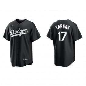 Men's Miguel Vargas Los Angeles Dodgers Black White Replica Official Jersey