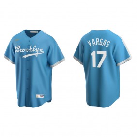 Men's Miguel Vargas Los Angeles Dodgers Light Blue Cooperstown Collection Alternate Jersey