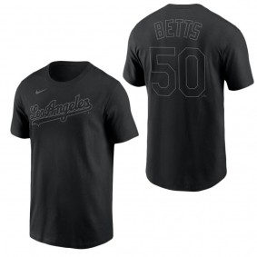 Men's Los Angeles Dodgers Mookie Betts Pitch Black Name & Number T-Shirt